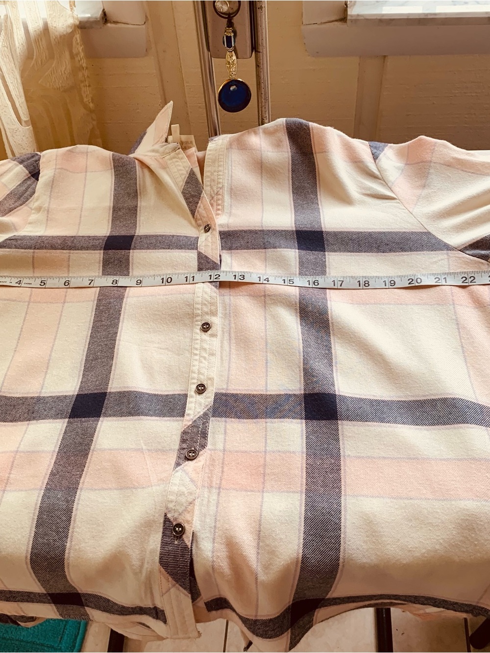 Hester & Orchard  Cotton/Rayon Blend Roll Tab Sleeve High-Low Button up Top XL - Picture 6 of 13